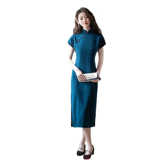Short Sleeve Qipao Dress