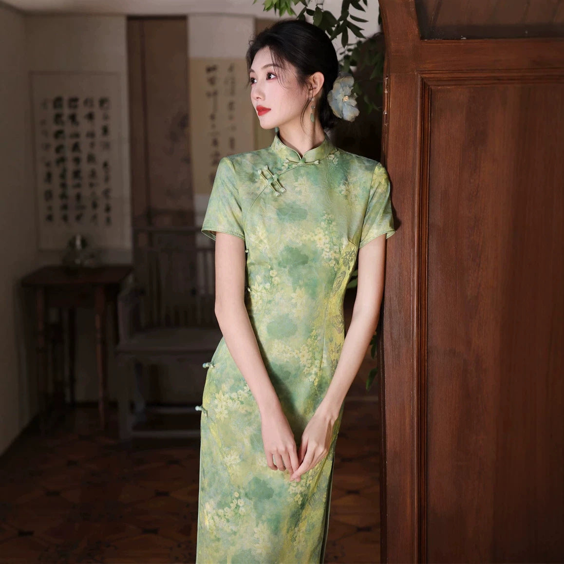 Floral Brocade Qipao Dress
