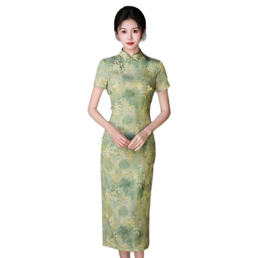 Floral Brocade Qipao Dress