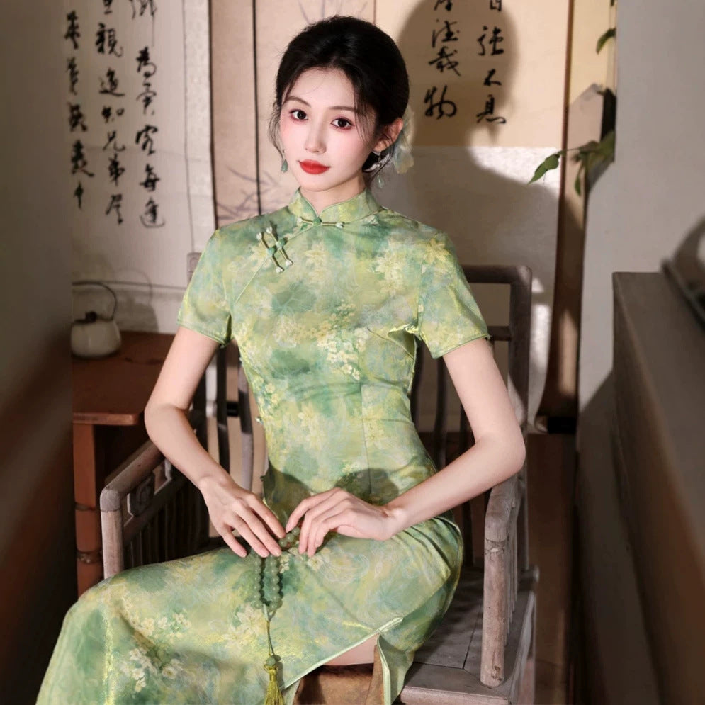 Floral Brocade Qipao Dress