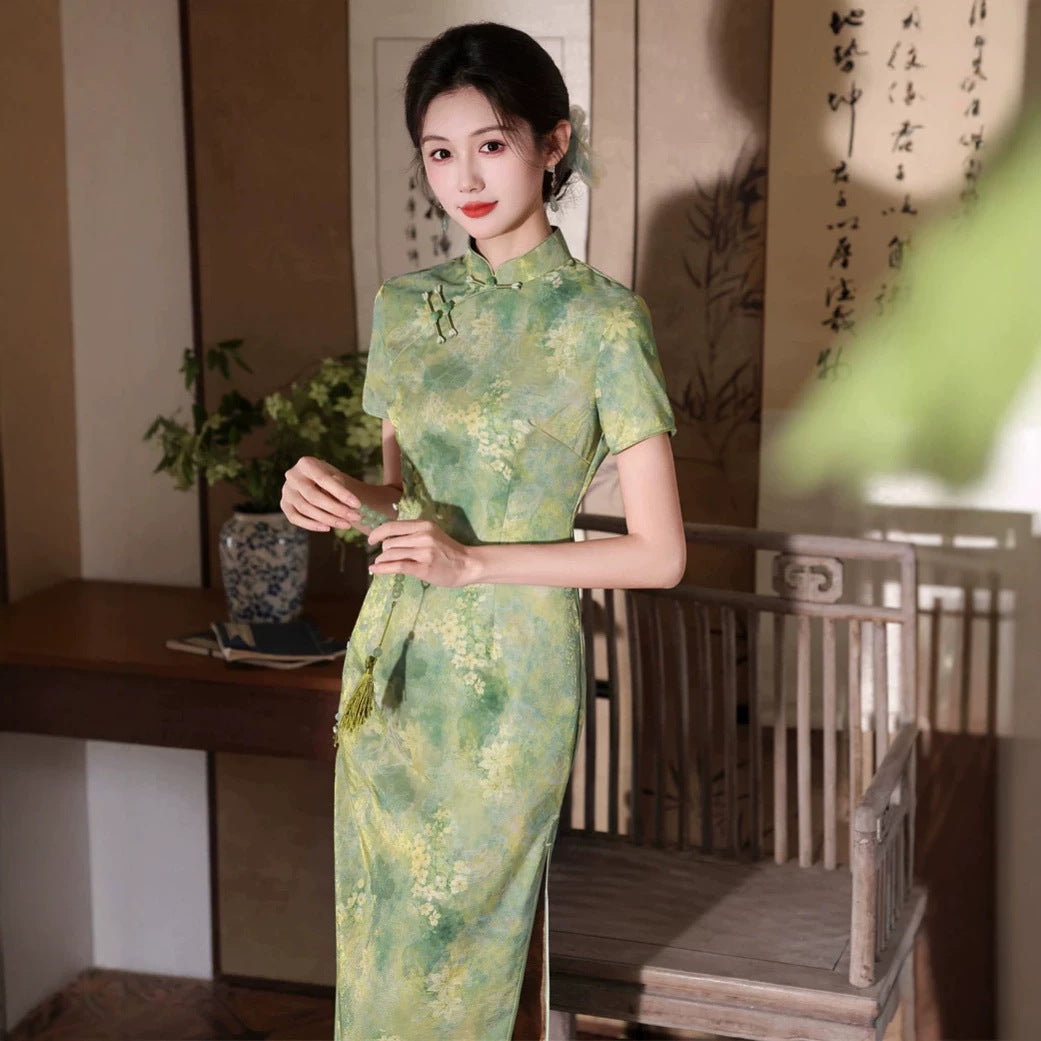 Floral Brocade Qipao Dress