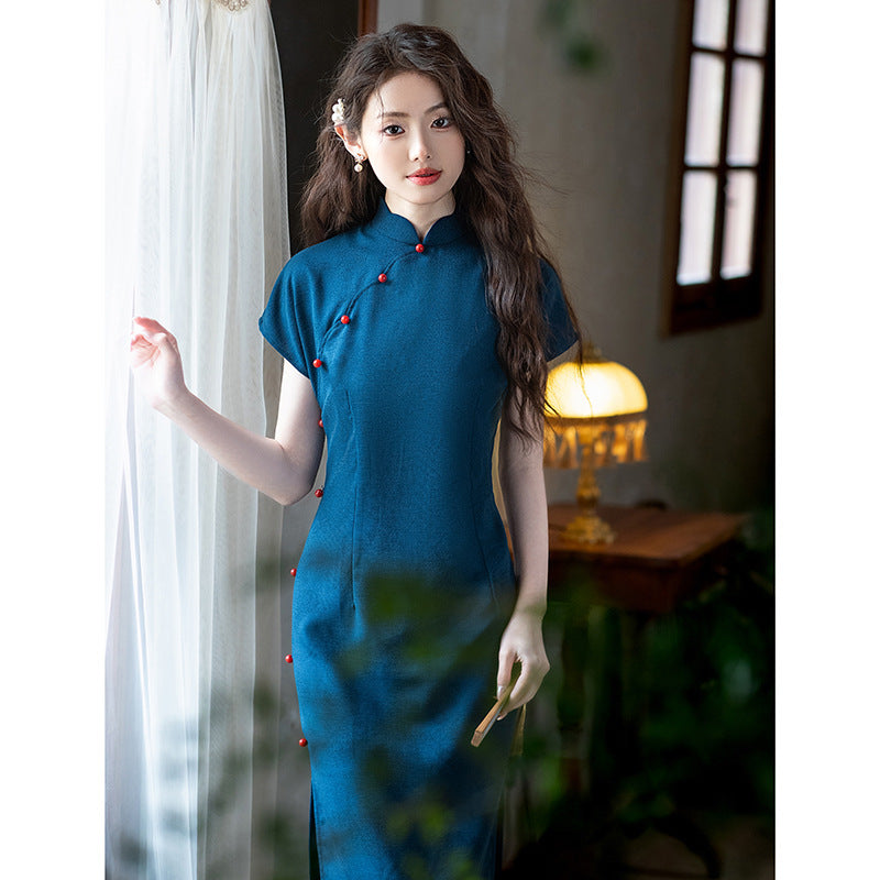 Short Sleeve Qipao Dress